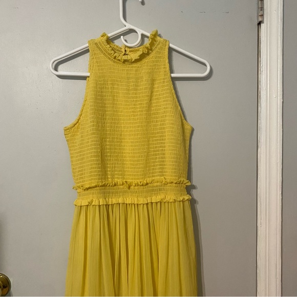{Zara} Sleeveless Yellow Crepe Mini Dress ~ Size Small - Picture 10 of 16
